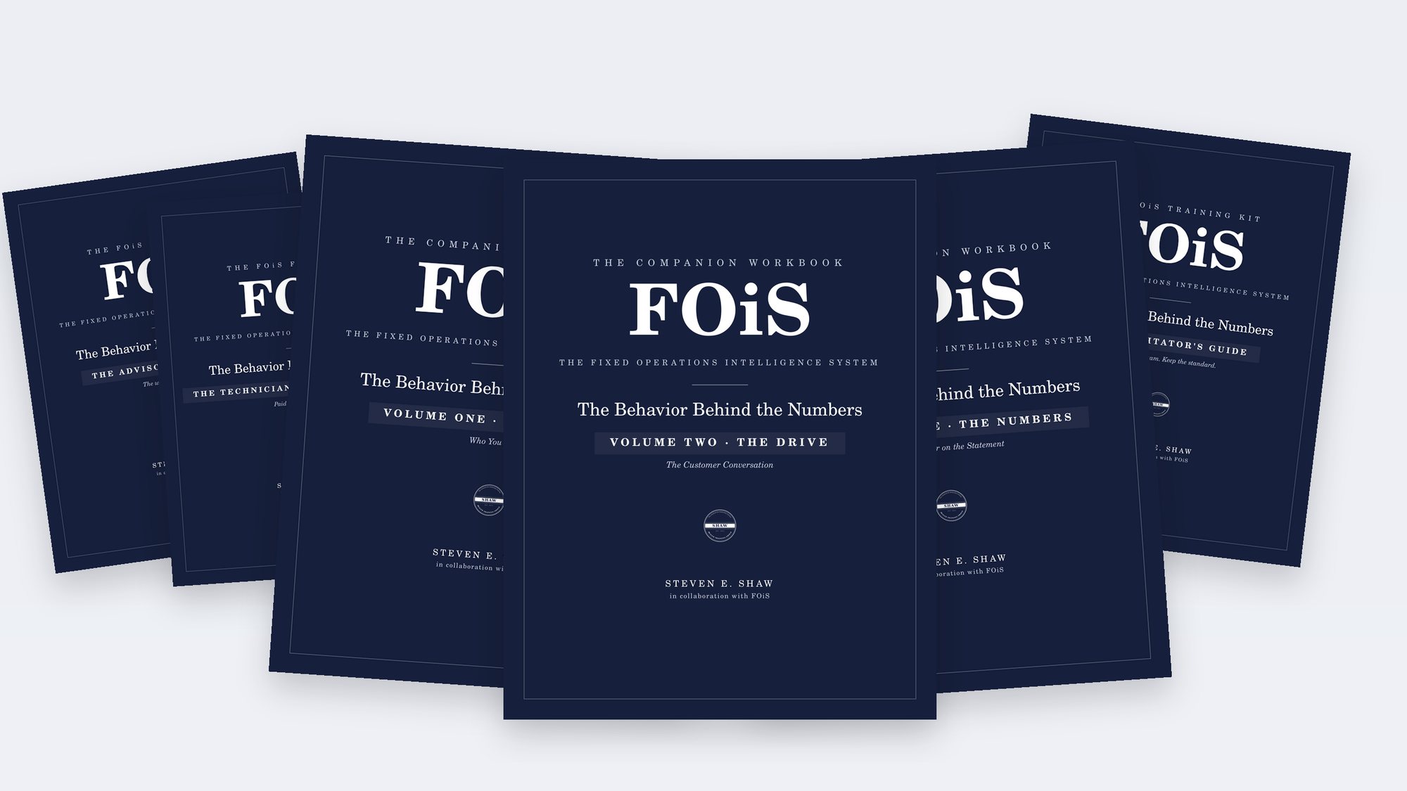 The FOiS Companion Workbooks, Training Kit, and field guides by Steven E. Shaw — Volume One The Leader, Volume Two The Drive, Volume Three The Numbers